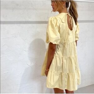 Faithfull the Brand Sade Mini‎ Dress in Plain Banana Size 4 / Small